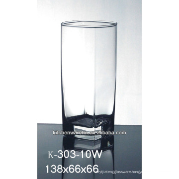 transparent square shape drinking glass